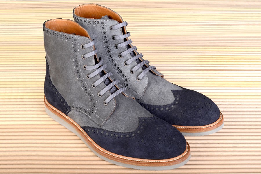  GREY & NAVY BLUE SUEDE  - Casual 